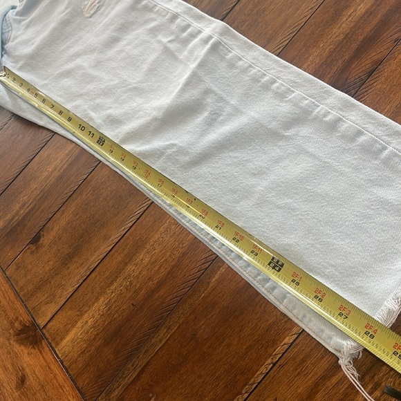 Levis Jeans Wedgie Straight No Waistband light wash raw hem button fly sz 29 - Picture 14 of 17